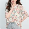 DIMANAF 2026 Plus Size Summer Beach Women T-Shirts Casual Lady Tops Tunic Tees Shirt Oversize Loose Floral Print Knitted