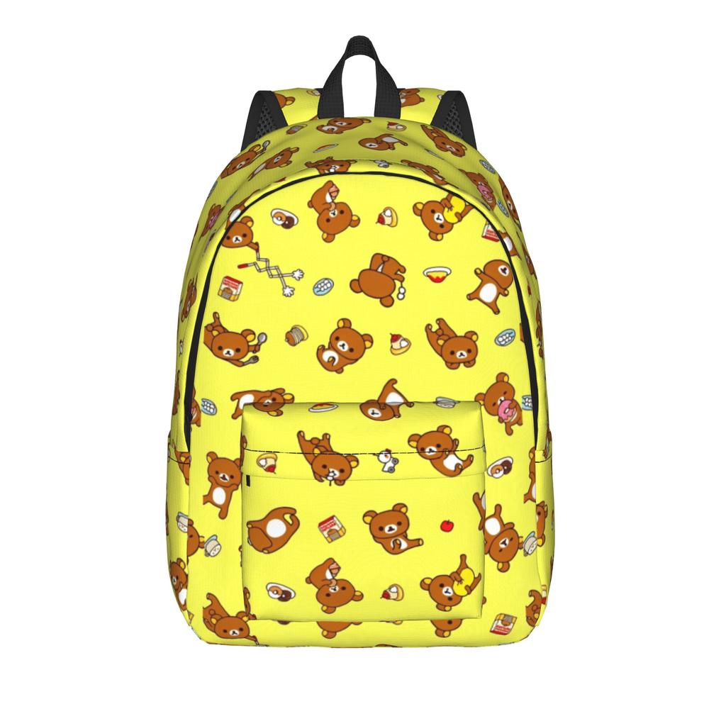 Rilakkumas Cartoon Backpack for Men Women Teenage Student Work Daypack Laptop Canvas Bags Outdoor