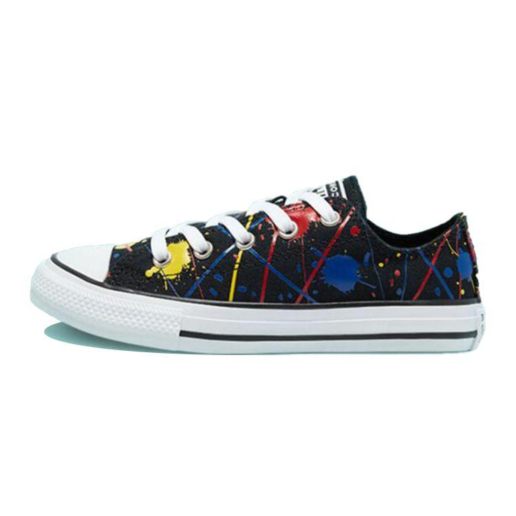 Converse Chuck Taylor All Star Trendy Comfortable Low Top Canvas Shoes Kids Sneakers Black Yellow Multicolor 671908C
