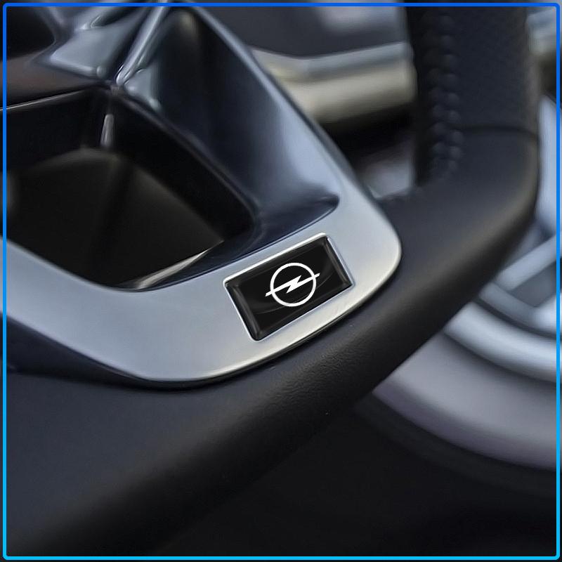 5/10Pcs Carbon Fiber Steering Wheel Car Logo Emblem 3D Stickers For Opel Astra H G J Insignia Mokka Zafira Corsa Vectra B C D