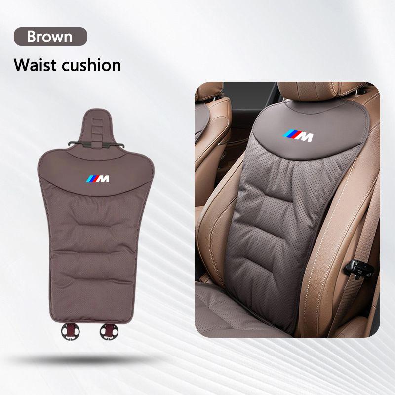 SQLI6 Leather Breathable Car Cushion Soft Backrest Mat Seat Pad Cover for BMW M E46 E90 E87 F30 F10 G20 G30 X3 X5 M3 M4 M5 Accessories
