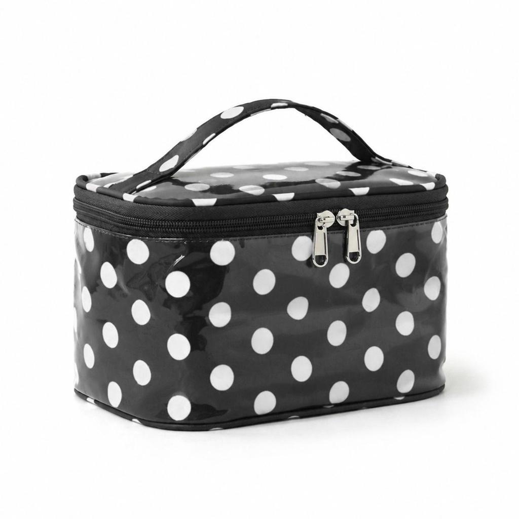 Color-Block Striped Makeup Bag: Large, Waterproof PVC Toiletry and Travel Storage Bag