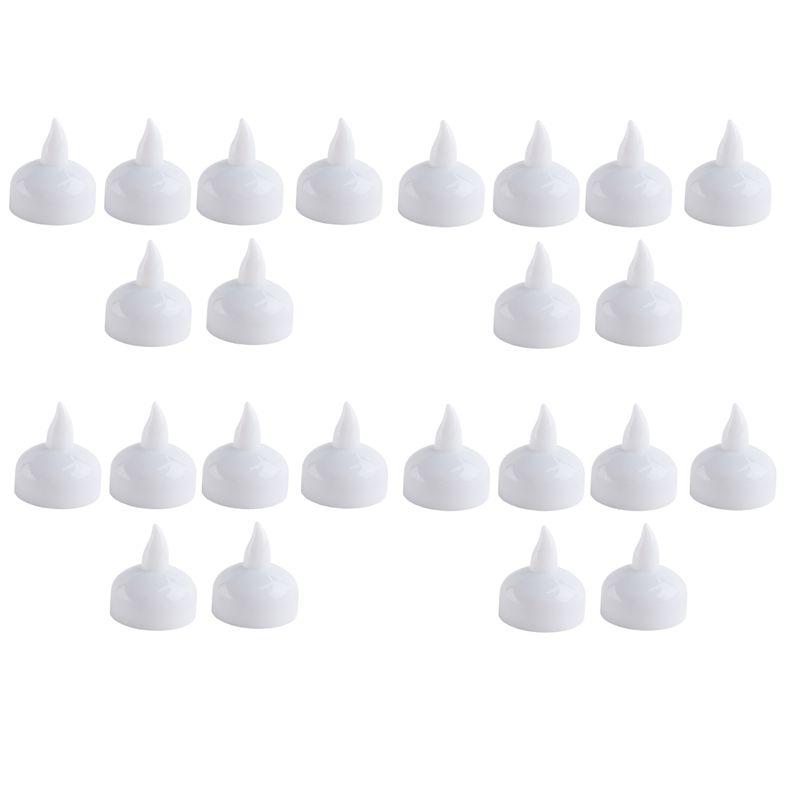 

M-Modern-24 Pack Waterproof Flameless Floating Tealights, Warm White Battery Flickering Led Tea Lights Candles - Wedding, Party, білий