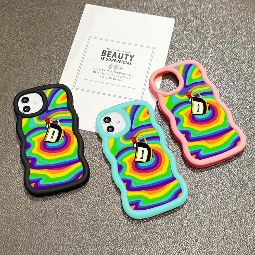 Silikonový kryt Big Wave Edge z měkkého silikonového materiálu Macaron, nárazuvzdorný ochranný gumový kryt pro OPPO Reno Realme Infinix Tecno