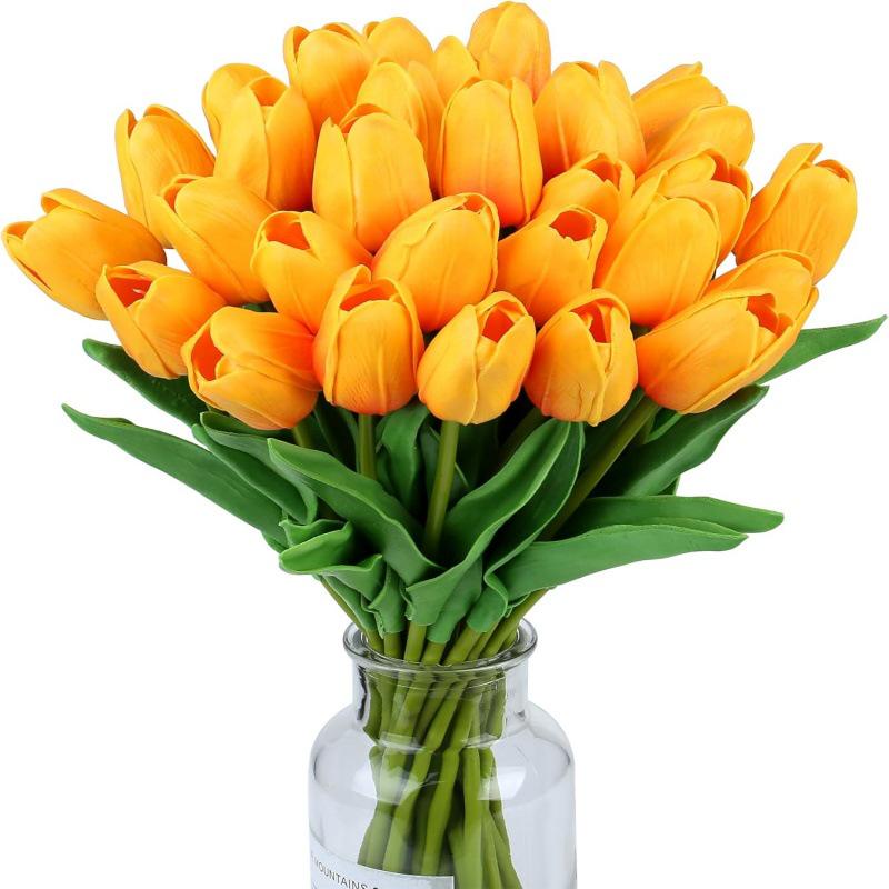 High-End PU Mini Artificial Tulip Bouquet for Living Room