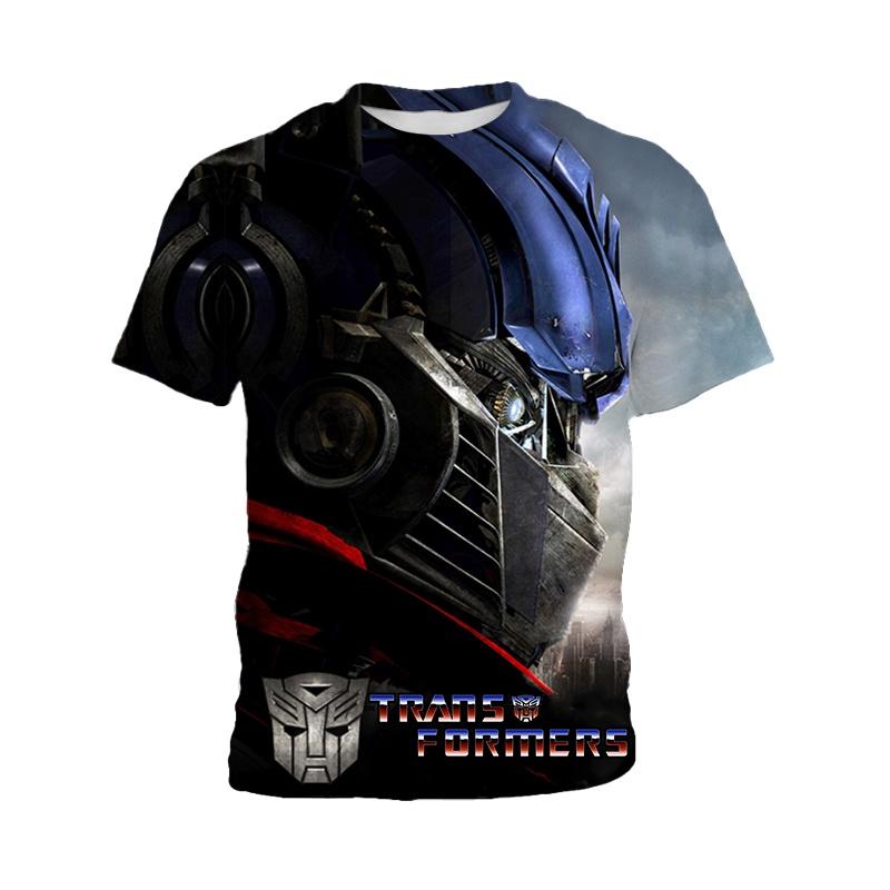 Optimus Prime Megatron Transformers 3D Printed Children's T-shirt, Boy Transformers Role Playing T-shirt, Casual and Comfortable