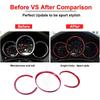 GTINTHEBOX 3 Pcs Red Dashboard Edge Decoration Trim Ring for 2014-up Porsche Macan