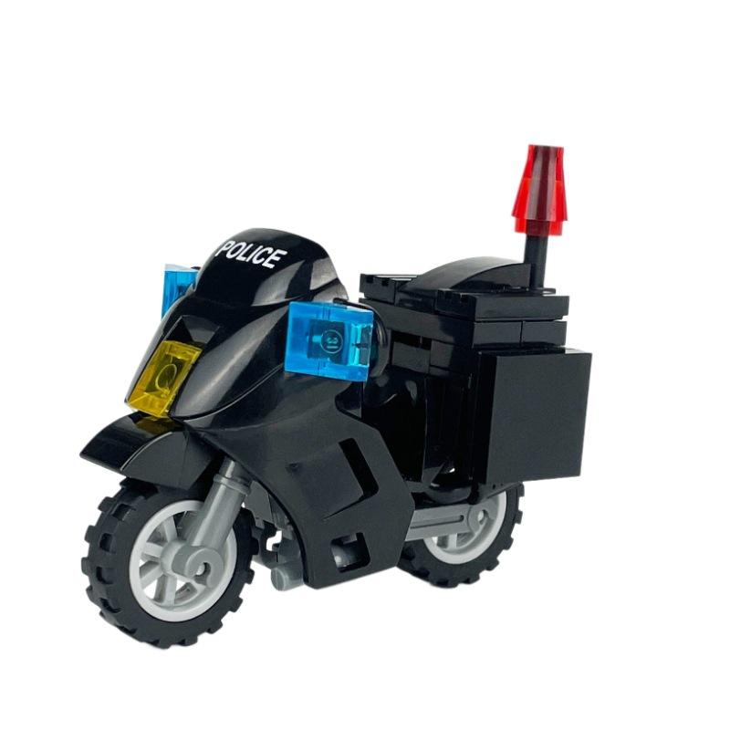 Cavalry Security Motorcycle 10706C Small Particle Patrol Car Children'S Assembled Building Block Toy