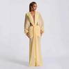 Women's Chiffon Maxi Dress, Sheer Long Sleeve Solid Color Sexy Backless Hollow Out Dress, European American Fashion Casual Party Long Dresses
