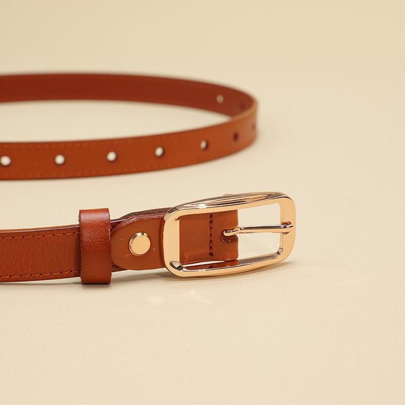 Leather Cowhide Elegant Ladies Fashion Belt With Alloy Pin Closure For Work