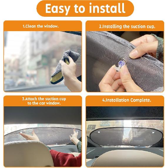 2025 New Upgrade Car Shades For Back Windows Baby 43.3"X23.6"(1 Pack),Rear Window Sun Shade,Car Window Shades Can Blocks 99.98% UVR,Sun Shade