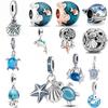 Blue Crab, Conch, Octopus, Turtle, Bead Pendant 925 Silver Suitable for European Original Bracelet DIY Accessories Fine Jewelry