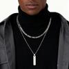 2pcs Vertical Layer Necklaces for Men Boys,Wateproof Stainless Steel Cuban Chain Collar,Stylish Men's Sweater Chain