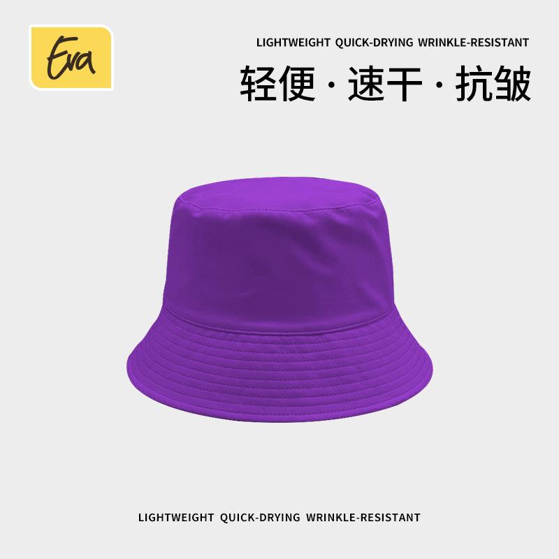 

Ice silk bucket hat women s simple casual versatile couple hat solid color light board outdoor sun hat basin hat men M（56-58cm） фіолетовий