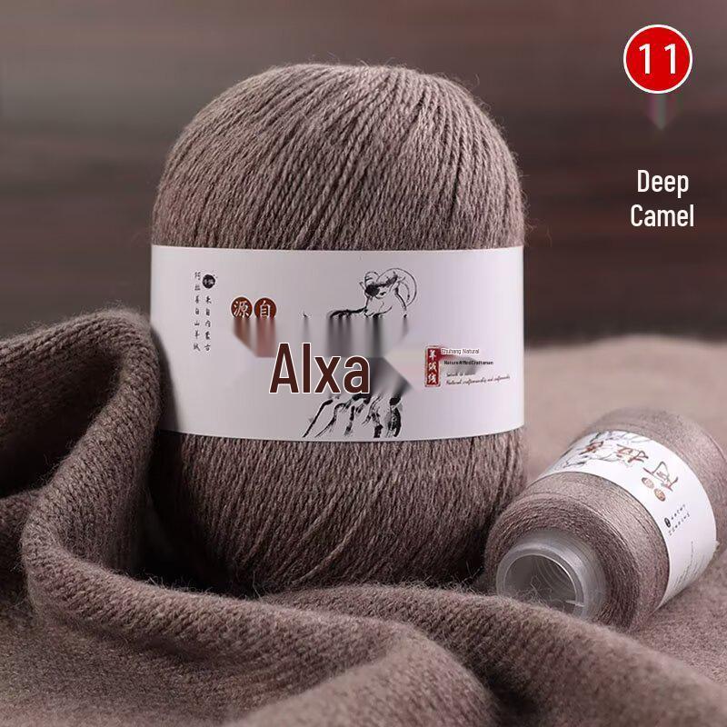 Hand-Knitted Medium-Thick Pure Cashmere Yarn Ball for DIY Projects - Perfect for Scarves and Gifts
