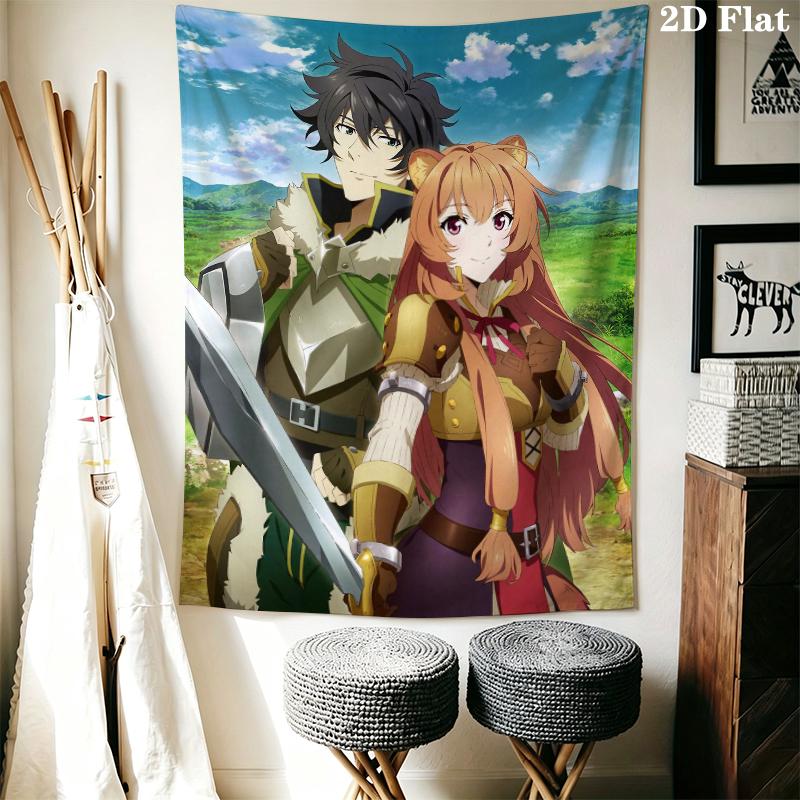 The Rising of the Shield Hero Wall Tapestry Aesthetic Wall Hanging Printed Fabric Blanket Decorative Tapestries for Bedroom Living Room Home Decor