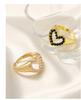 European & American Geometric Gilded Copper Heart Ring with Smooth Surface Design & Creative Imitation Pearl – Trendy Luxury Couple Rings for Women.