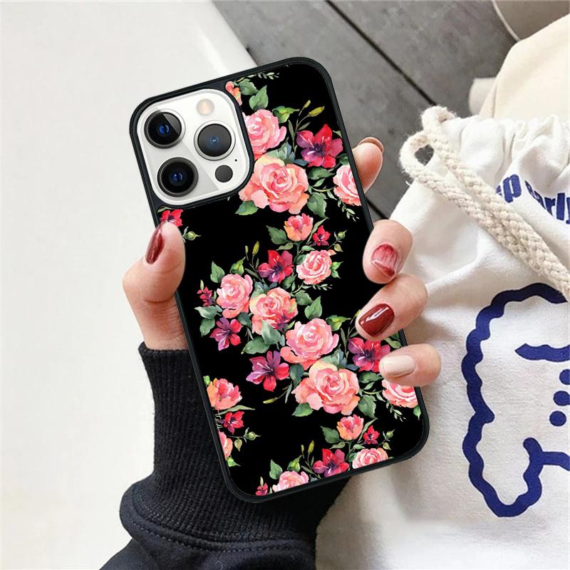 Red Roses Floral Phone Case For iPhone 17 Air 15 16 Cover  11 13 14 Pro Max 12 Plus Max Fundas