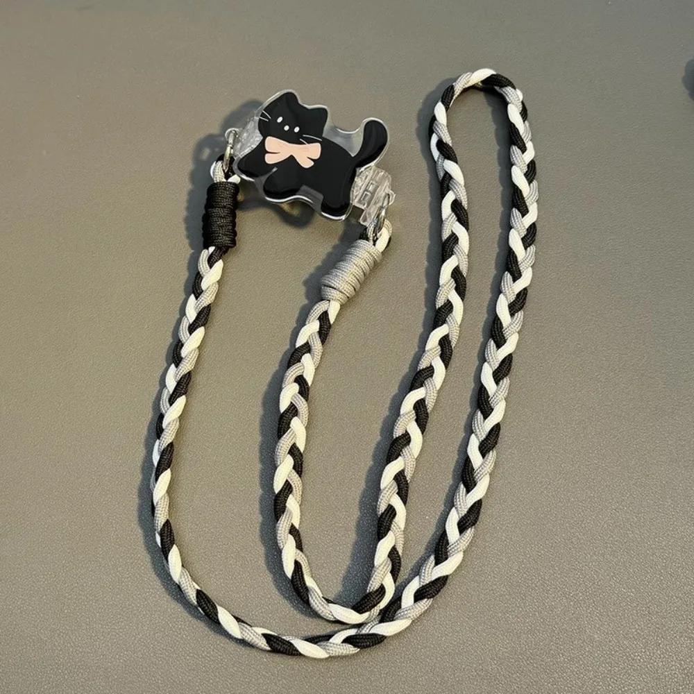 Cartoon Dog Rabbit Phone Crossbody Chain Stand Back Clip Holder Detachable Neck Strap Hanging Rope Adjustable