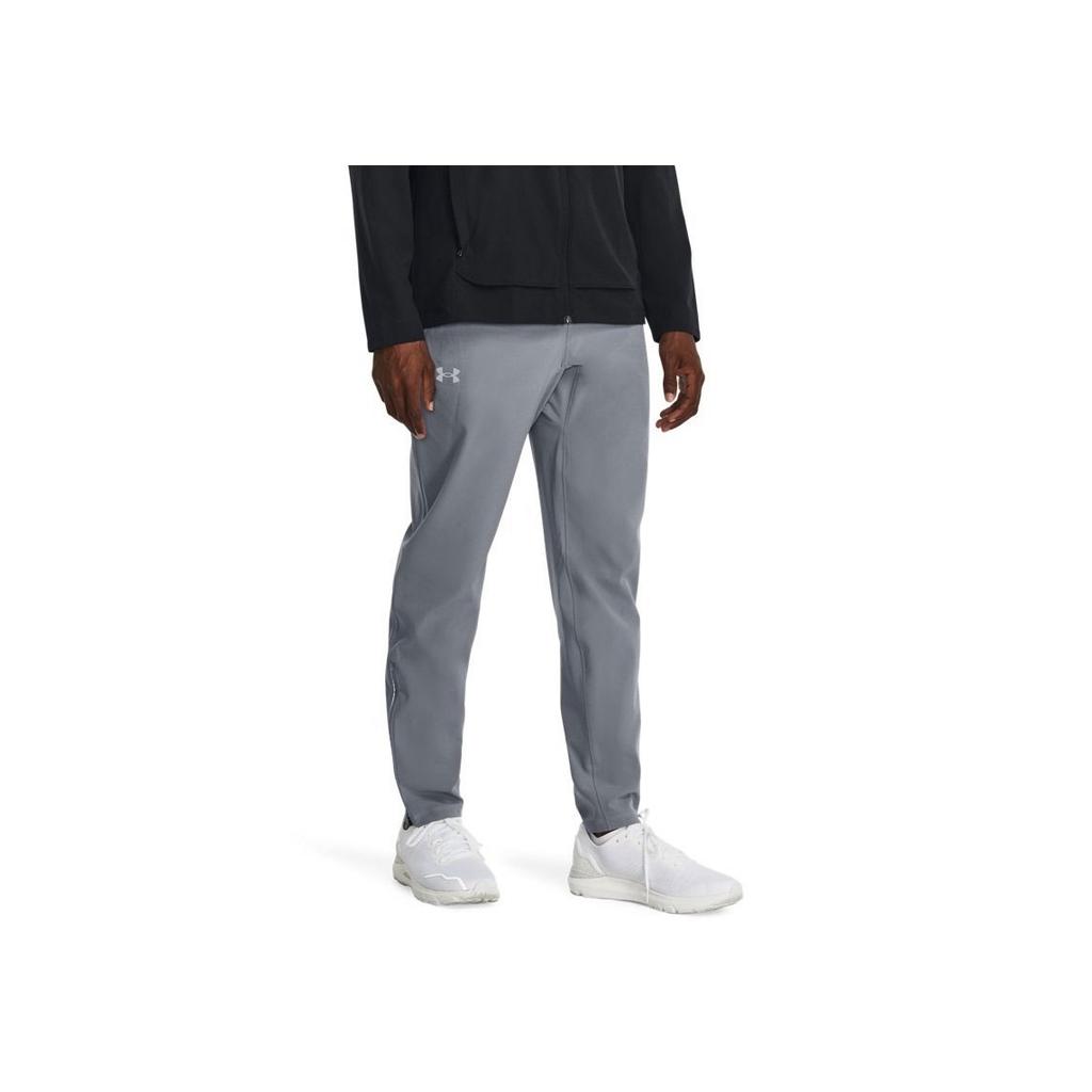 Under Armour Out The Storm Solid Stretch Woven Running Pants Men Pants Gray 1376799-035