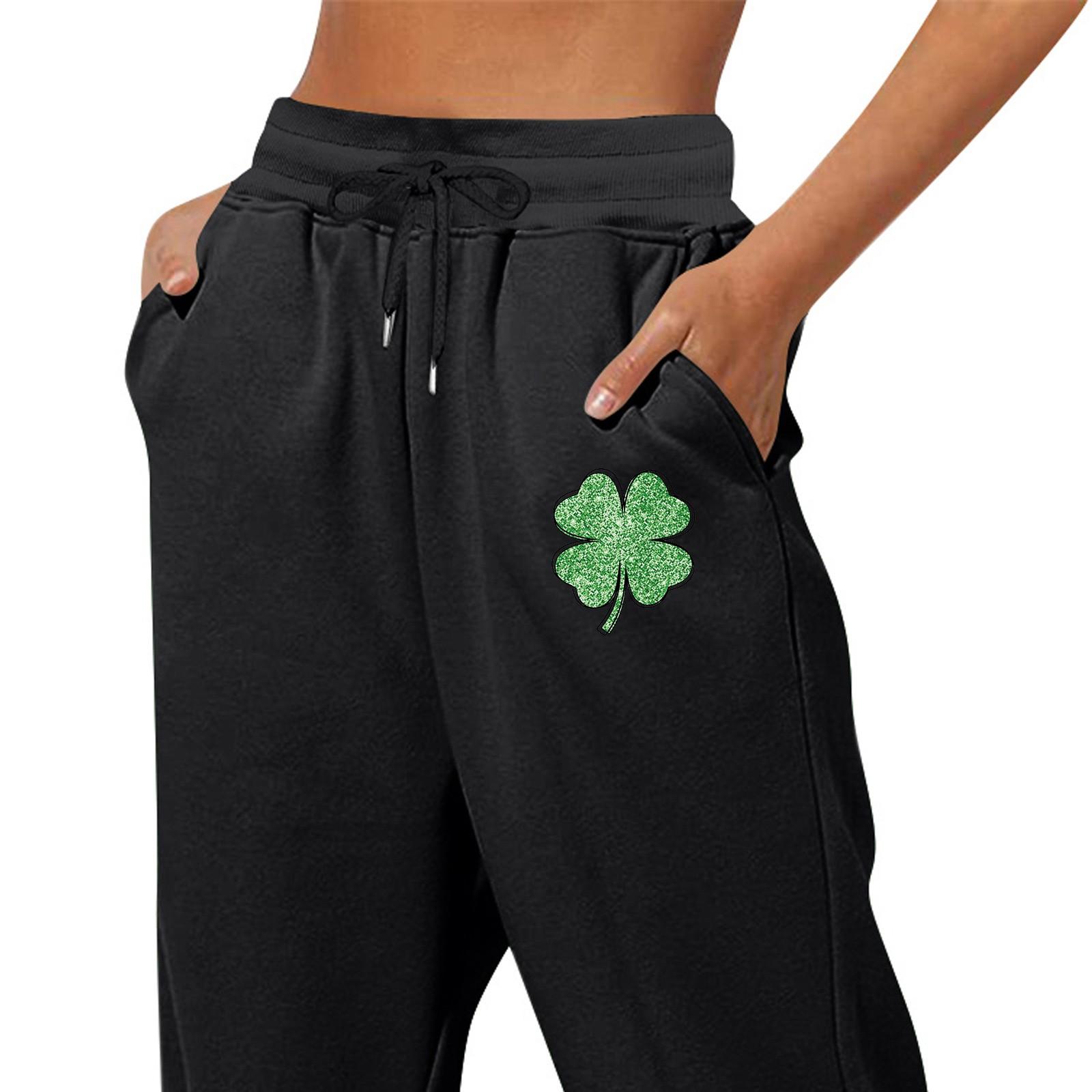 

Весенние и однотонные принтованные модные женские повседневные брюки с карманами и шнурком L чёрный