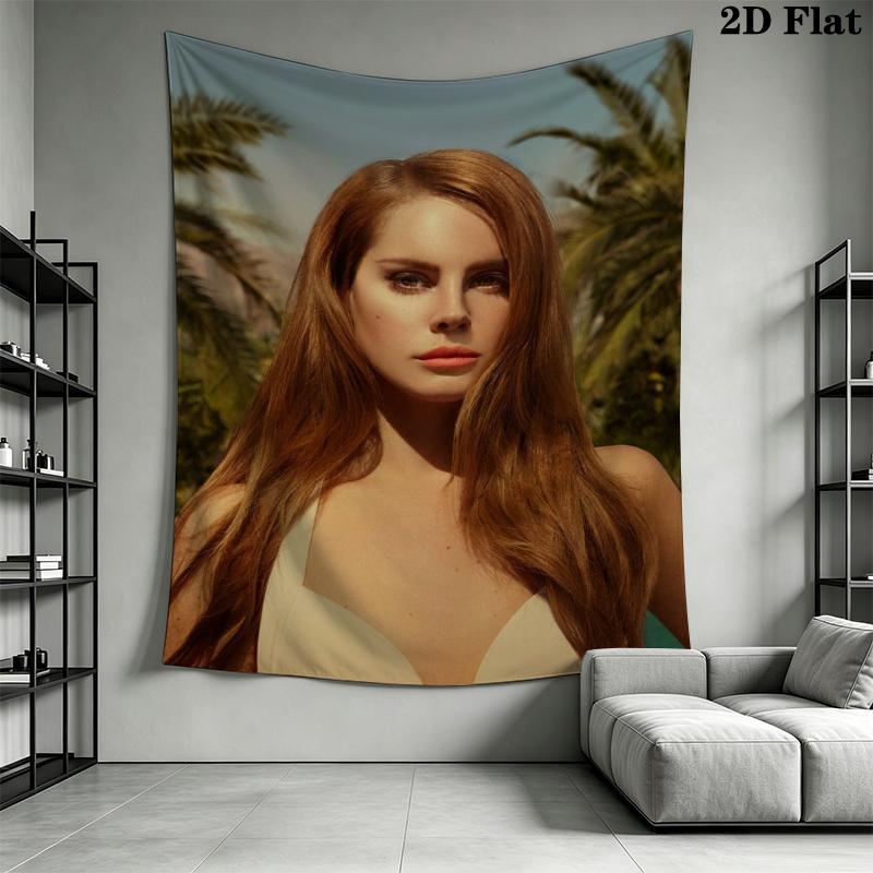 Lana Del Rey Wandteppich Ästhetisches Wandbehang Gedruckter Stoffdecke Dekorative Wandteppiche für Schlafzimmer Wohnzimmer Heimdekoration