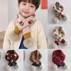 Flower Print Kids Winter Neckerchief Pompon Baby Girls Scarf Cross Scarf For Girls Boys Toddlers