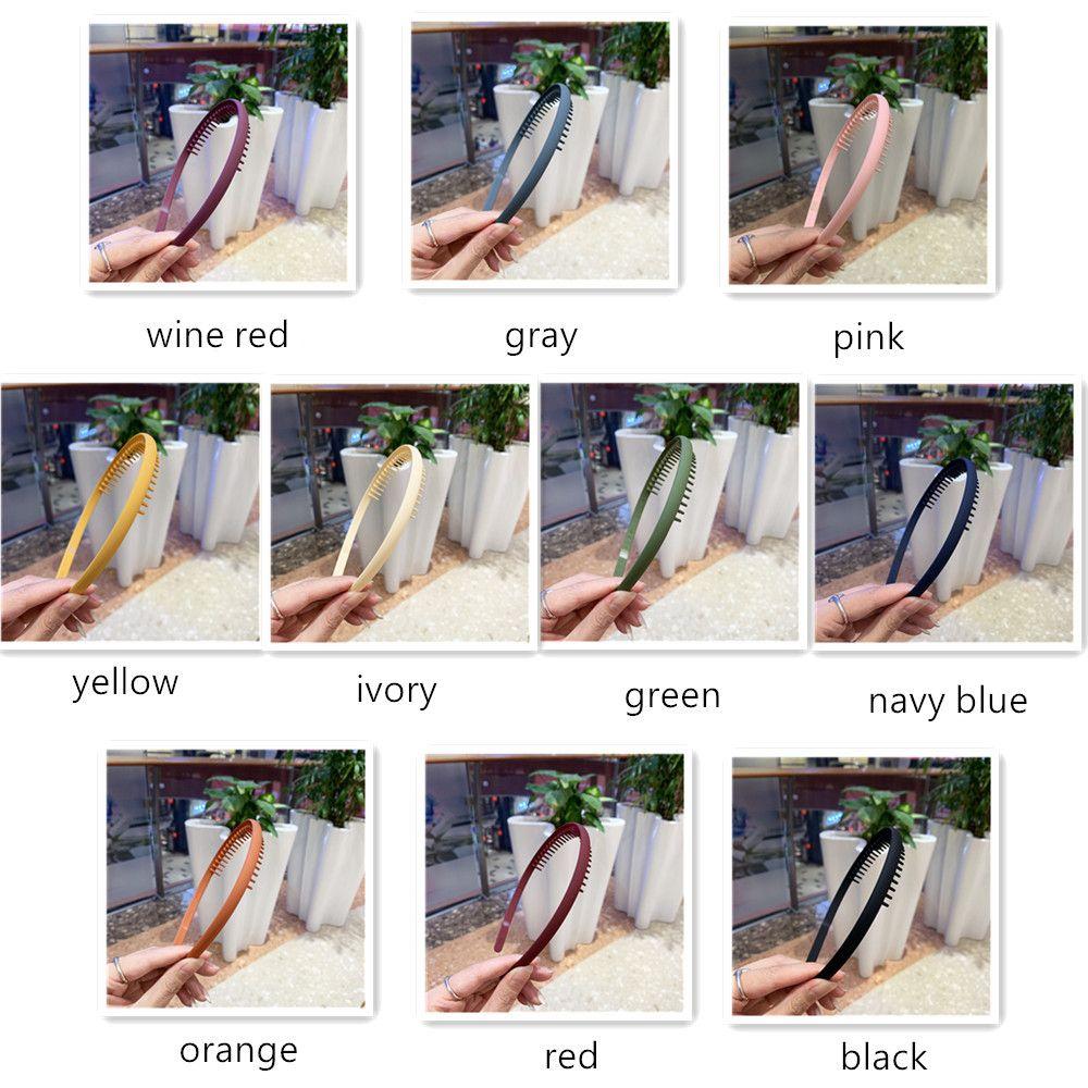 Hair Accessories Solid Color Matte Headband Non-slip Toothed Hair Band