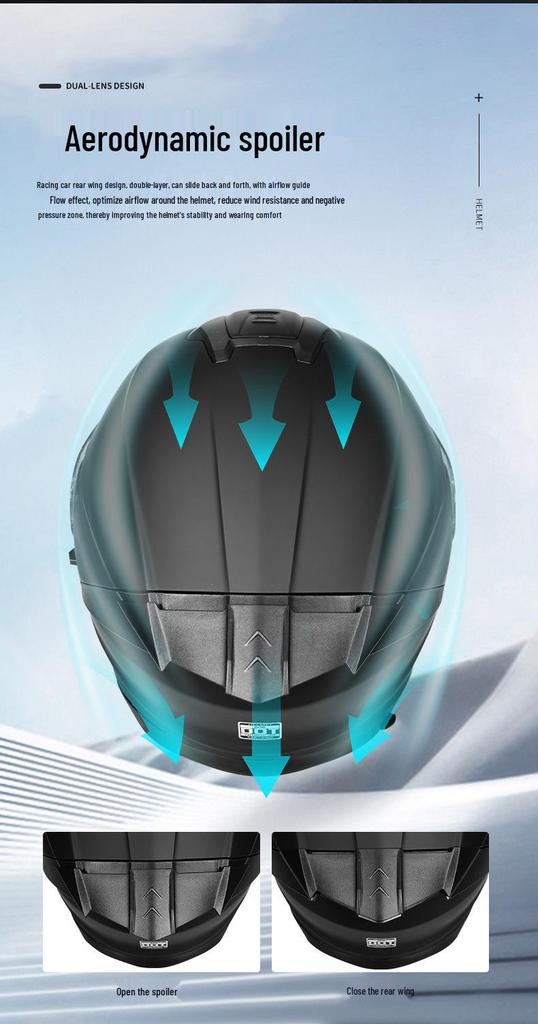 3C Certified Motorcycle Helmet: Double Lens, Convertible Half & Full Design for All Seasons, Unisex Model