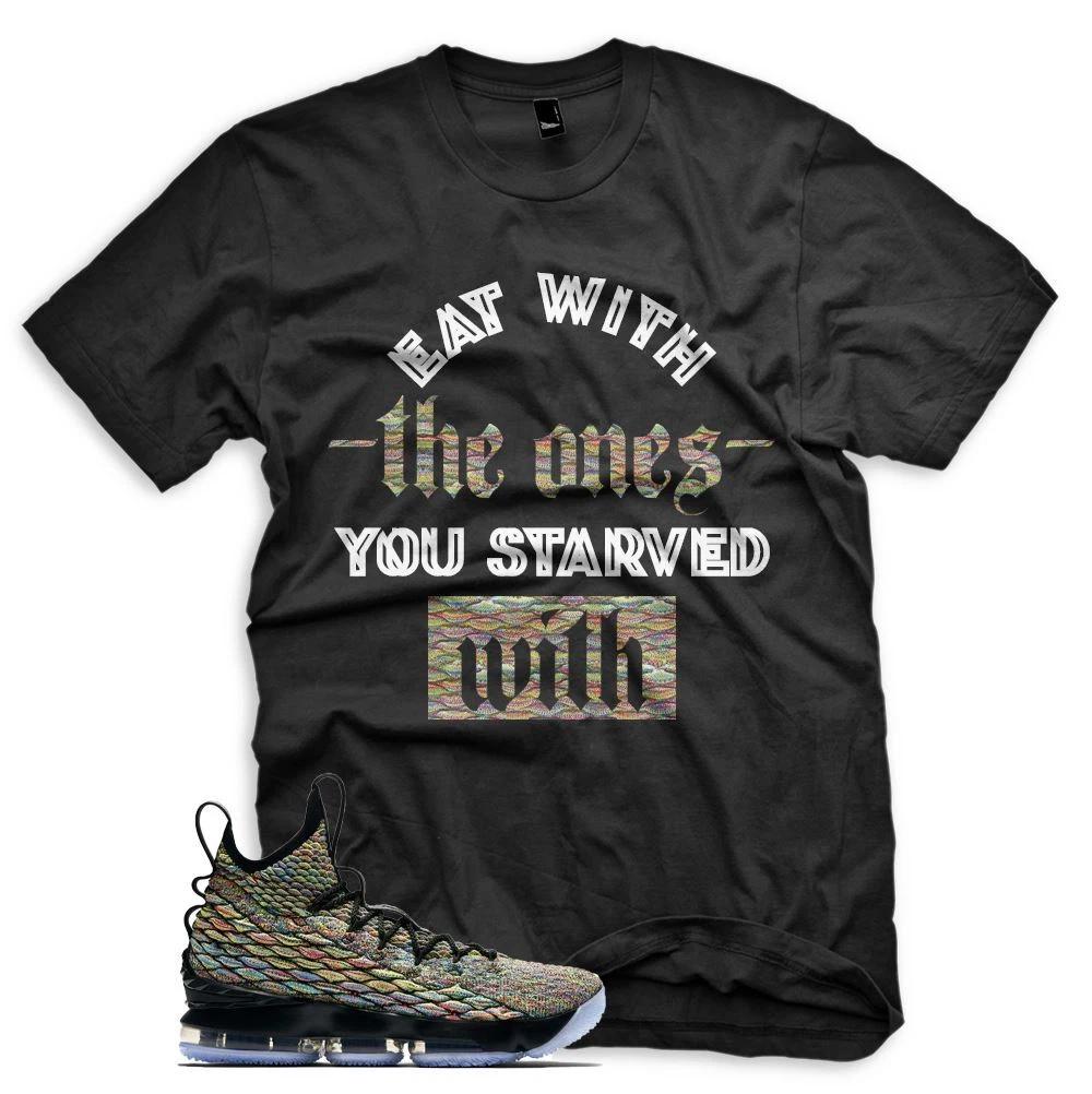 

New BLACK STARVED WITH T Shirt for N Lebron 15 Four horsemen Fruity Pebbles 2XL