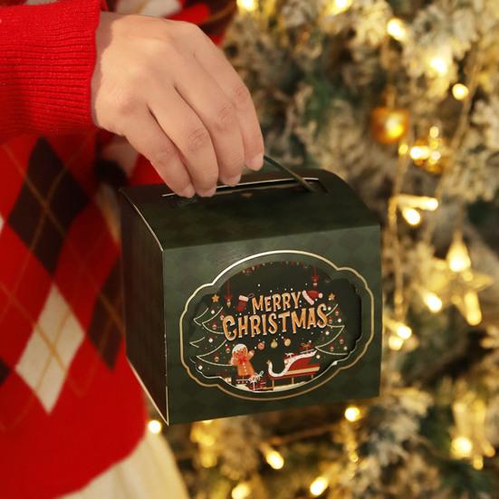 Christmas Gift Box with Handle Cartoon Fruits Candy Treats Goodies Chocolates