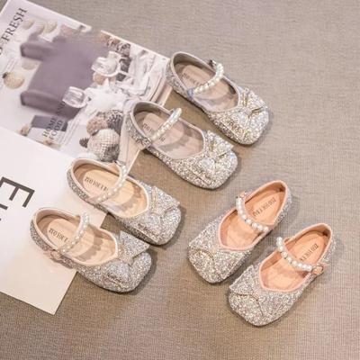 Kinderschuhe Kinder Ballerinas 2025 Mädchen Prinzessin Schuh Weiche Sohle Ballett Tanzschuhe Wasser Diamant Kleine Lederschuhe Mary Jane Schuhe