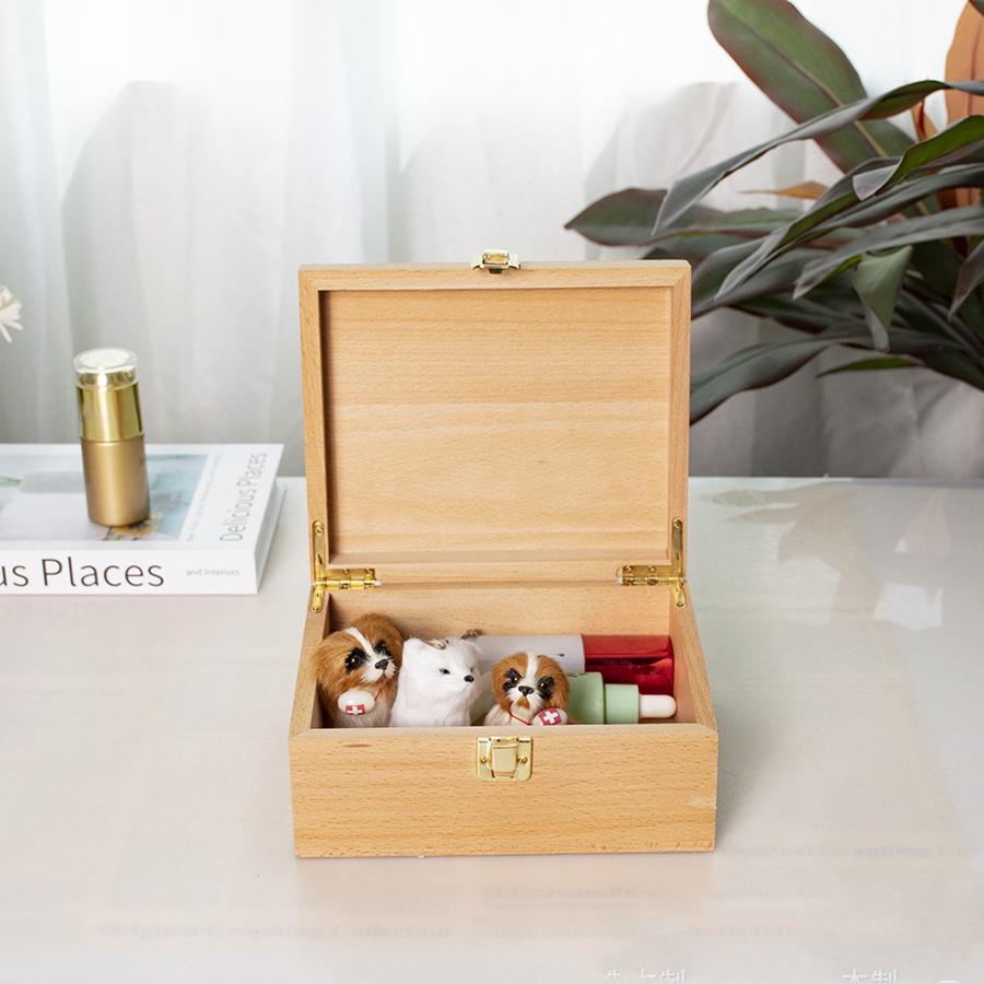 Vintage Wooden Storage Box Container with Hinged Lid and Front Clasp, Large Keepsake Box, Rustic Wood Boxes for Crafts Art Hobbies and Valentine's