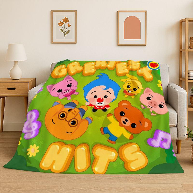 Coperta Morbida in Flanella Plim Plim Cartone Animato, Coperta Accogliente per Letto, Divano, Poltrona, Camera da Letto, Soggiorno, Viaggio, Picnic, Bambini, Campeggio