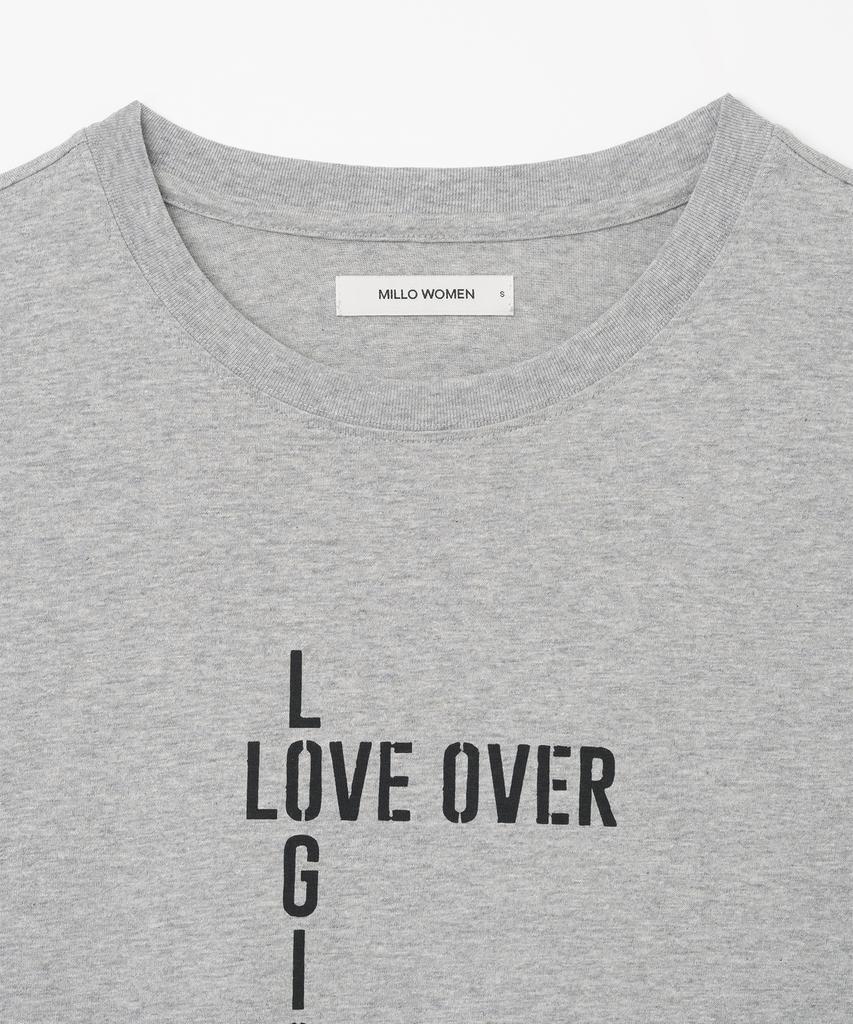 MILLO WOMEN Love Logic Over T-Shirt [Melange Gray]