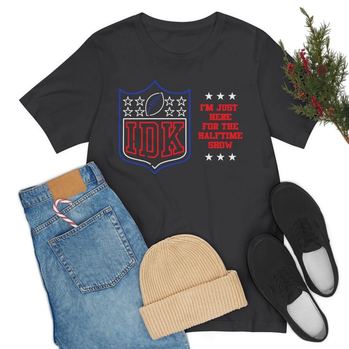 Funny Football Shirt, IDK Football Tee, Funny Superbowl Halftime Shirt Ladies M