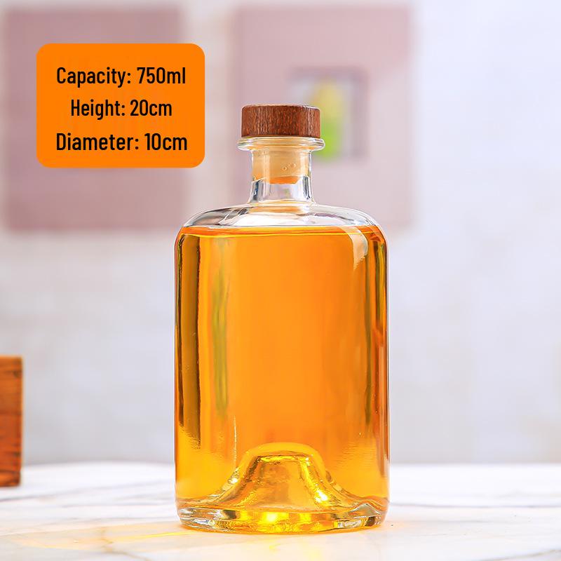 New Transparent Glass Bottle for Fruit Wine, Foreign Liquor, Ginseng White Wine, Cold Brew, and Portioning