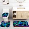 4-teiliges Duschvorhang-Set mit rutschfester Badematte, Toilettendeckelbezug, Kontur-Teppich & 12 Haken, Badezimmer