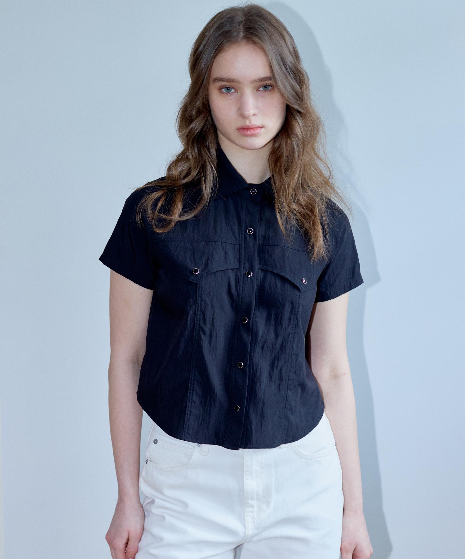 Marot Western Crop Shirt_Black Black