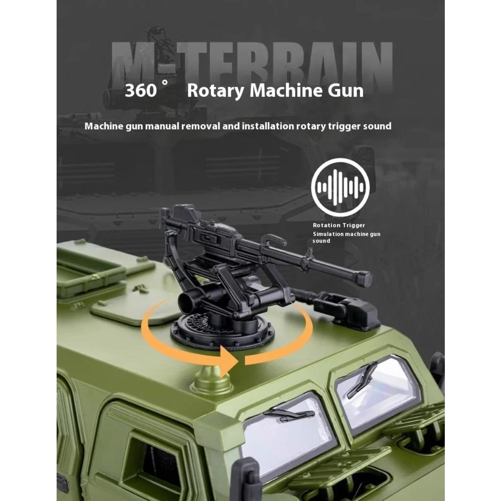 1/18 DongFeng Warrior Military Armored Vehicle Off Road ORV SUV Alloy Metal Diecast Model Car Sound Light Collection Large Gifts