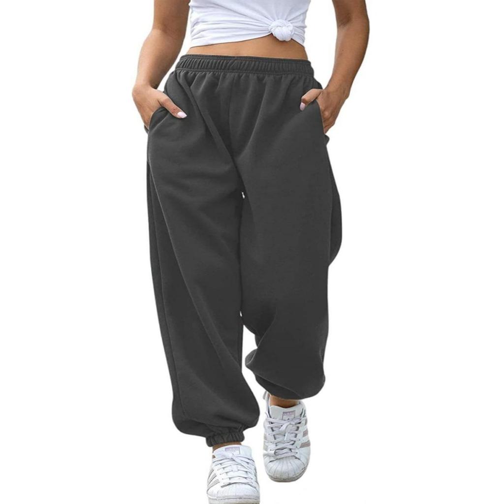 Damen Mittlere Taille Verjüngte Jogginghose Jogger Lockerer Sitz Lässige Streetwear Hose Unterteil