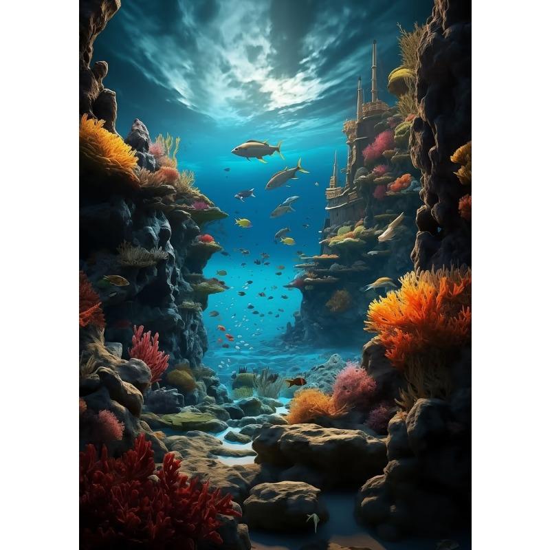 Beautiful Deep-Sea Coral Reefs Underwater World Scenery Poster Canvas Art Painting Prints Home Room Wall Picture Decoration