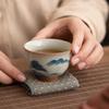 Zhinianhua Hand-Painted Lotus Ge Kiln Ceramic Teacup