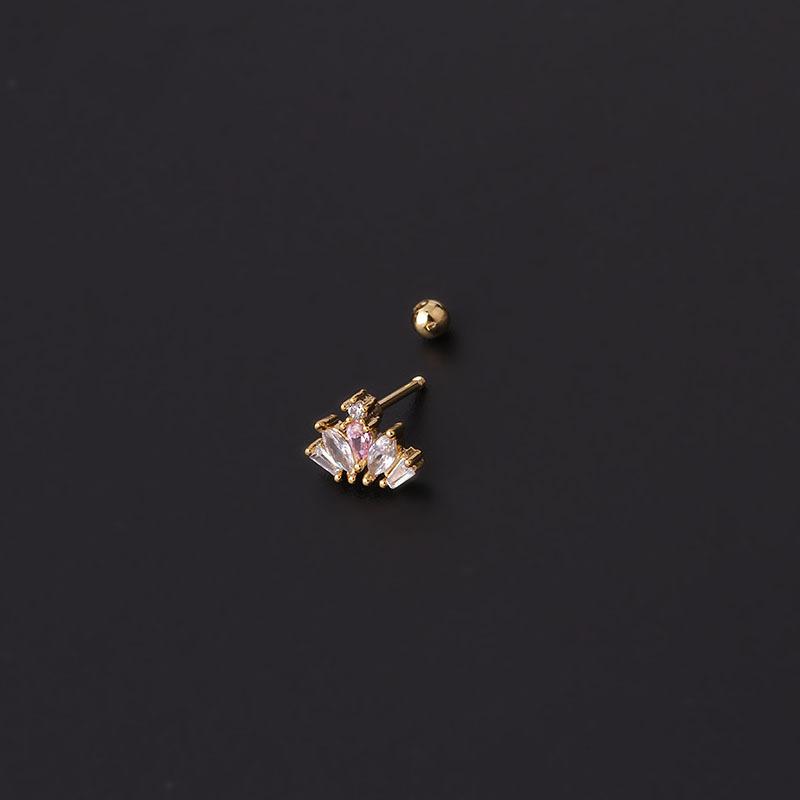 YW 20G Stainless Steel New Design CZ Ear Cartilage Tragus Helix Screw Back Earring Stud for Women Ear Piercing Jewelry