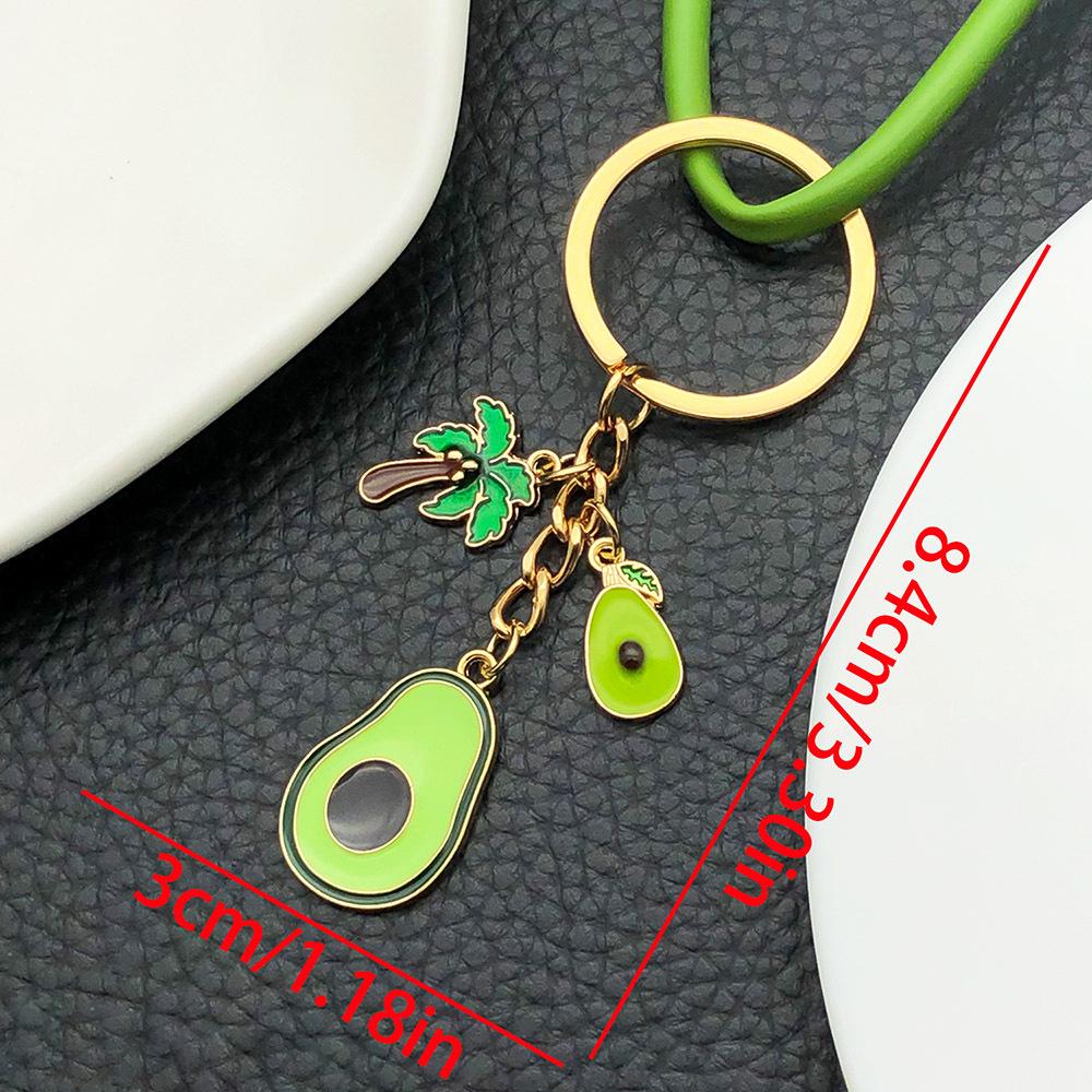 Korean Cartoon-Style Fruit Keychain Ornament: Peach, Avocado, Lemon Design