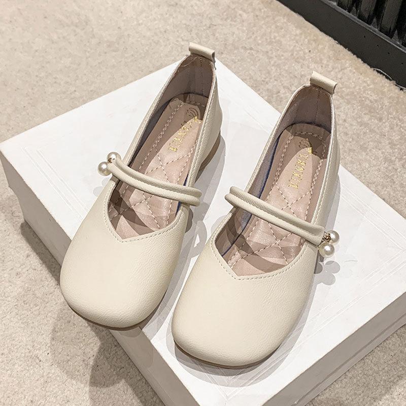 

Плоские туфли-лодочки женские 2025 новая летняя обувь туфли бабушки с юбками мягкая подошва жемчуг для беременных женщин туфли Мэри Джейн 35 бежевый