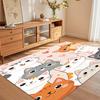 Cute Nursery Rug Cat Stack Heart Print Soft Plush Non Slip Washable for Kids Room Bedroom Toddler Play Area Home Decor Gift