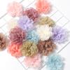3/5Pcs 10cm Handmade Big Chiffon Fabric Artificial Flowers Head for Headwear Wedding Dress Hats Home Decoration DIY Accessories