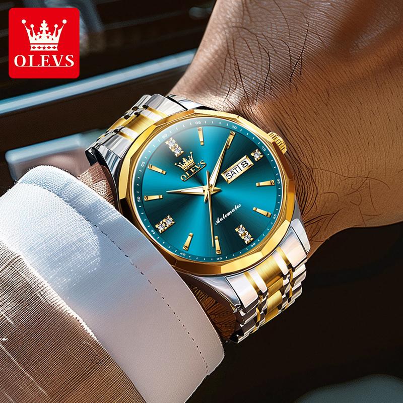 OLEVS Original Automatic Watches for Man High-end Luxury Sapphire Crystal Mirror Import Mechanical Movement Men's Business Watch