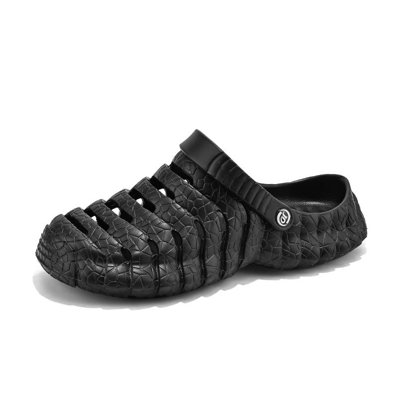 

Hole shoes men s summer wear 2025 new student non-slip deodorant home beach half-bag head sandals slippers 40